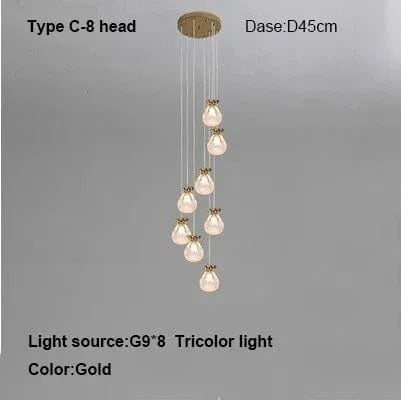 Suspension Nordique Comptoir Allée Salle à Manger Fenêtre Chambre Moderne - Luxe Simple & Élégant | Marco Lucetti Tête C-8 / Lumière tricolore