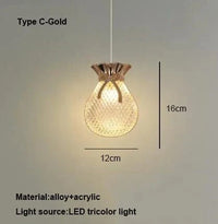 Suspension Nordique Comptoir Allée Salle à Manger Fenêtre Chambre Moderne - Luxe Simple & Élégant | Marco Lucetti Type C-Or / Lumière tricolore