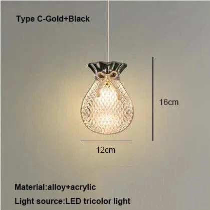 Suspension Nordique Comptoir Allée Salle à Manger Fenêtre Chambre Moderne - Luxe Simple & Élégant | Marco Lucetti Type C-or-noir / Lumière tricolore