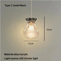 Suspension Nordique Comptoir Allée Salle à Manger Fenêtre Chambre Moderne - Luxe Simple & Élégant | Marco Lucetti Type C-or-noir / Lumière tricolore