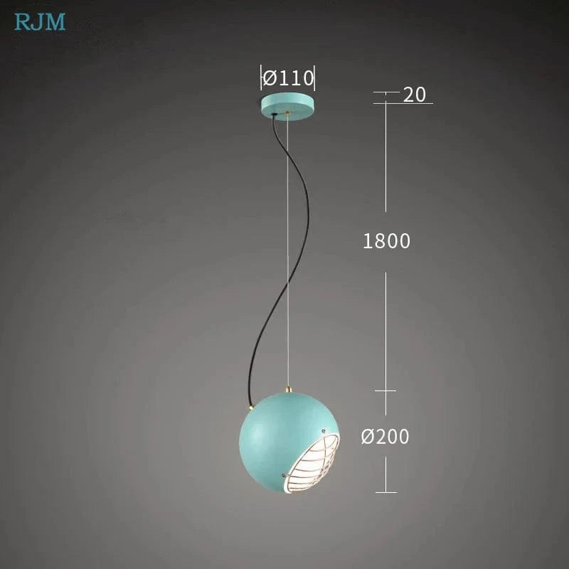 Suspension Nordique Créatif Macaron Lumières Moderne Fer LED Salle à Manger Restaurant Eclairage | Marco Lucetti Bleu