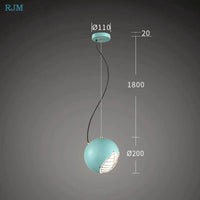 Suspension Nordique Créatif Macaron Lumières Moderne Fer LED Salle à Manger Restaurant Eclairage | Marco Lucetti Bleu