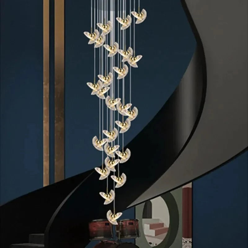 Suspension Nordique de Luxe Moderne avec Lumière Chaude et Rotation - Salon, Chambre, Foyer | Marco Lucetti