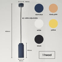 Suspension nordique de style moderne | Marco Lucetti 1 tête / Bleu foncé / Blanc chaud