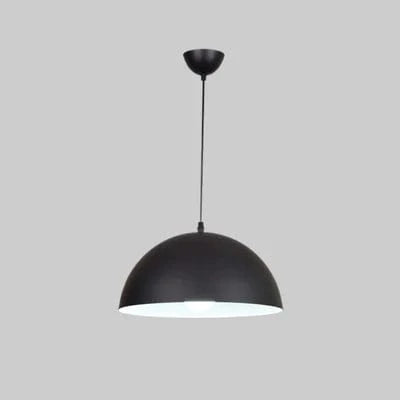 Suspension nordique demi-cercle pour bar et restaurant - Style minimaliste nordique | Marco Lucetti Intérieur noir Blanc / Diamètre 30cm