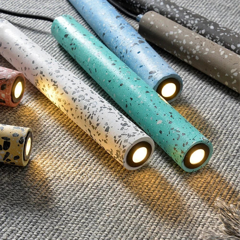 Suspension nordique design à tube long en ciment - Décoration moderne | Marco Lucetti