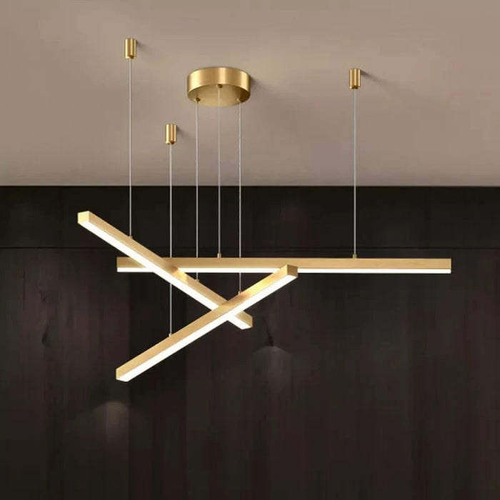 Suspension nordique design moderne | Marco Lucetti Couleur du corps Doré / L 800mm / 1 tête | Blanc froid