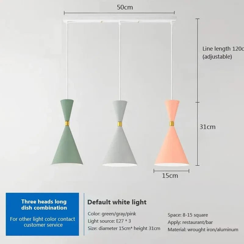 Suspension nordique en aluminium avec trois têtes | Marco Lucetti PL593 GGP 3H B / Blanc froid
