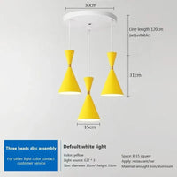Suspension nordique en aluminium avec trois têtes | Marco Lucetti PL593 Jaune 3H A / Blanc froid