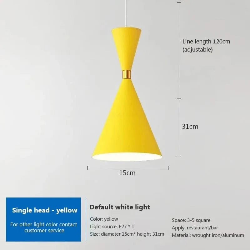 Suspension nordique en aluminium avec trois têtes | Marco Lucetti PL593 Jaune / Blanc froid