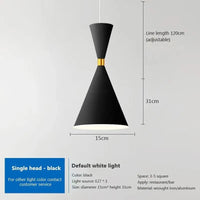 Suspension nordique en aluminium avec trois têtes | Marco Lucetti PL593 Noir / Blanc froid