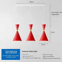 Suspension nordique en aluminium avec trois têtes | Marco Lucetti PL593 Rouge 3H B / Blanc froid