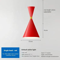 Suspension nordique en aluminium avec trois têtes | Marco Lucetti PL593 Rouge / Blanc froid