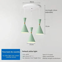 Suspension nordique en aluminium avec trois têtes | Marco Lucetti PL593 Vert 3H A / Blanc froid