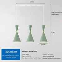 Suspension nordique en aluminium avec trois têtes | Marco Lucetti PL593 Vert 3H B / Blanc froid