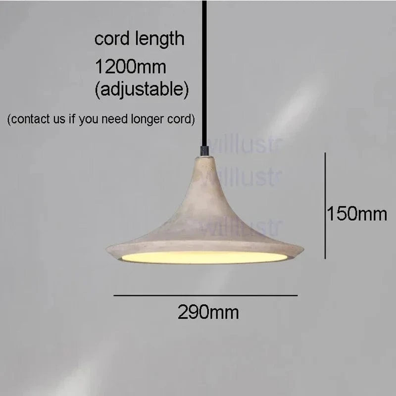 Suspension nordique en béton naturel pour Salle à manger Restaurant Hôtel Éclairage | Marco Lucetti