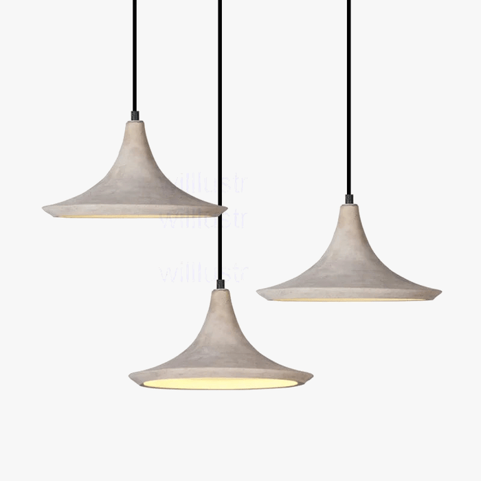 Suspension nordique en béton naturel pour Salle à manger Restaurant Hôtel Éclairage | Marco Lucetti