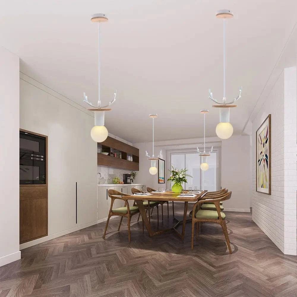 Suspension Nordique en Bois avec Lumières LED pour Cuisine, Bar, Hôtel, Chambre d'Enfants et Décoration Maison | Marco Lucetti