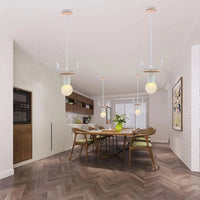 Suspension Nordique en Bois avec Lumières LED pour Cuisine, Bar, Hôtel, Chambre d'Enfants et Décoration Maison | Marco Lucetti