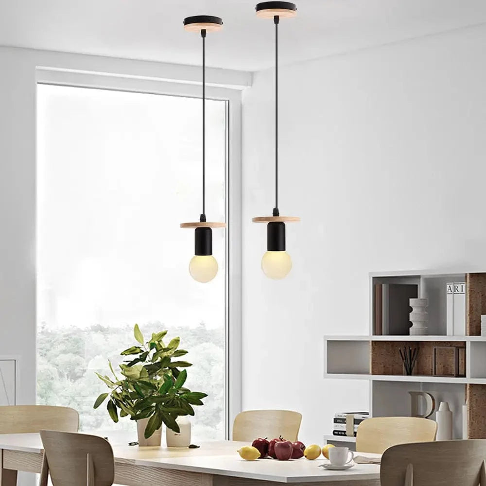 Suspension Nordique en Bois avec Lumières LED pour Cuisine, Bar, Hôtel, Chambre d'Enfants et Décoration Maison | Marco Lucetti