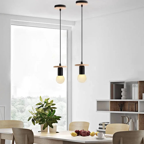 Suspension Nordique en Bois avec Lumières LED pour Cuisine, Bar, Hôtel, Chambre d'Enfants et Décoration Maison | Marco Lucetti