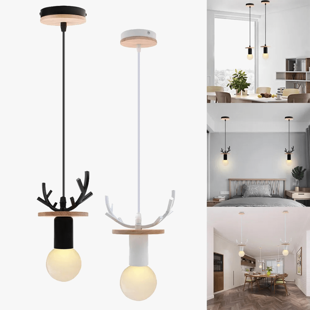 Suspension Nordique en Bois avec Lumières LED pour Cuisine, Bar, Hôtel, Chambre d'Enfants et Décoration Maison | Marco Lucetti