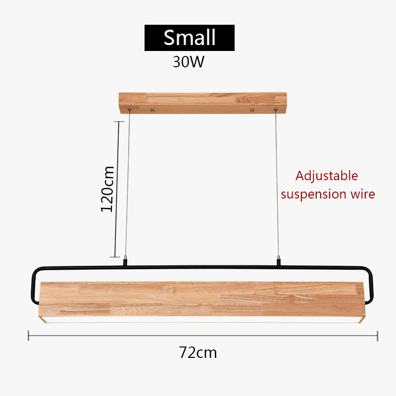 Suspension nordique en bois, éclairage LED moderne | Marco Lucetti Bois 72cm / 36W / Blanc neutre | CHINE