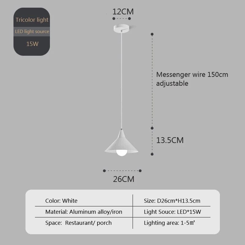 Suspension nordique en bois - Élégance minimaliste | Marco Lucetti W T15W / Blanc froid