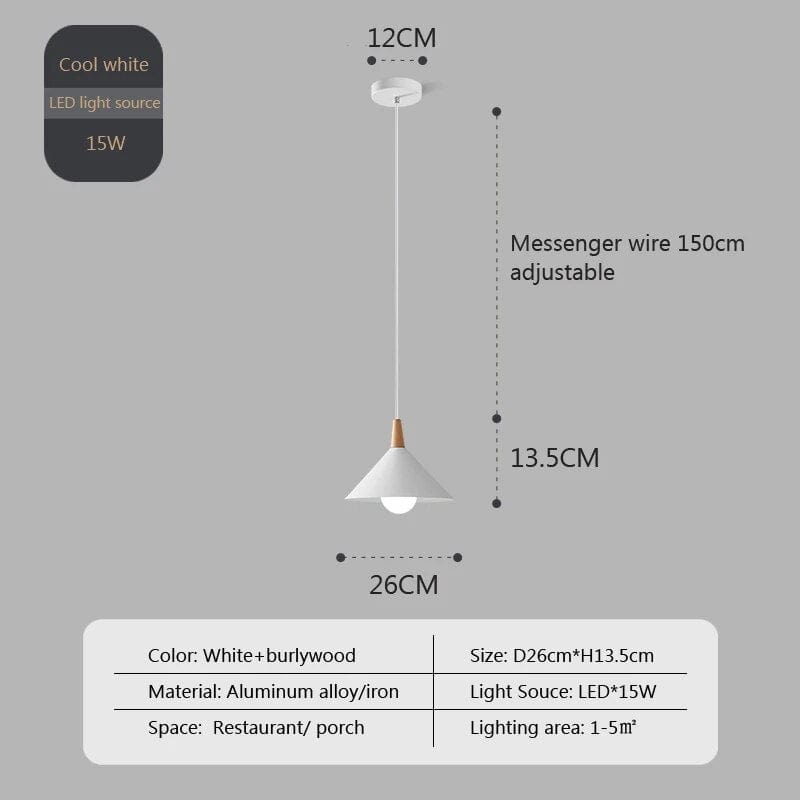 Suspension nordique en bois - Élégance minimaliste | Marco Lucetti WB C15W / Blanc froid
