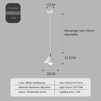 Suspension nordique en bois - Élégance minimaliste | Marco Lucetti WB C15W / Blanc froid