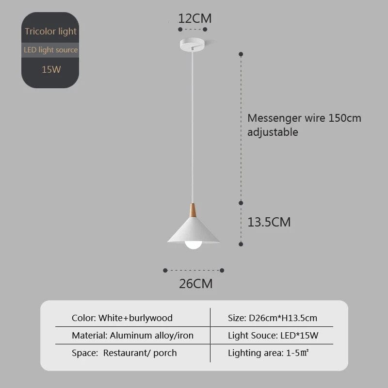 Suspension nordique en bois - Élégance minimaliste | Marco Lucetti WB T15W / Blanc froid