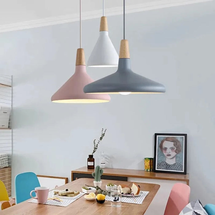Suspension nordique en bois et aluminium pour une décoration moderne | Marco Lucetti Noir / C 40cm / Fil blanc