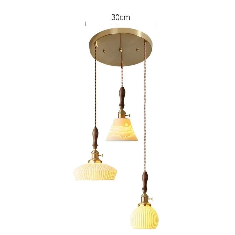 Suspension nordique en bois et céramique | Marco Lucetti Céramique 17 / 4W (MAX 100W)