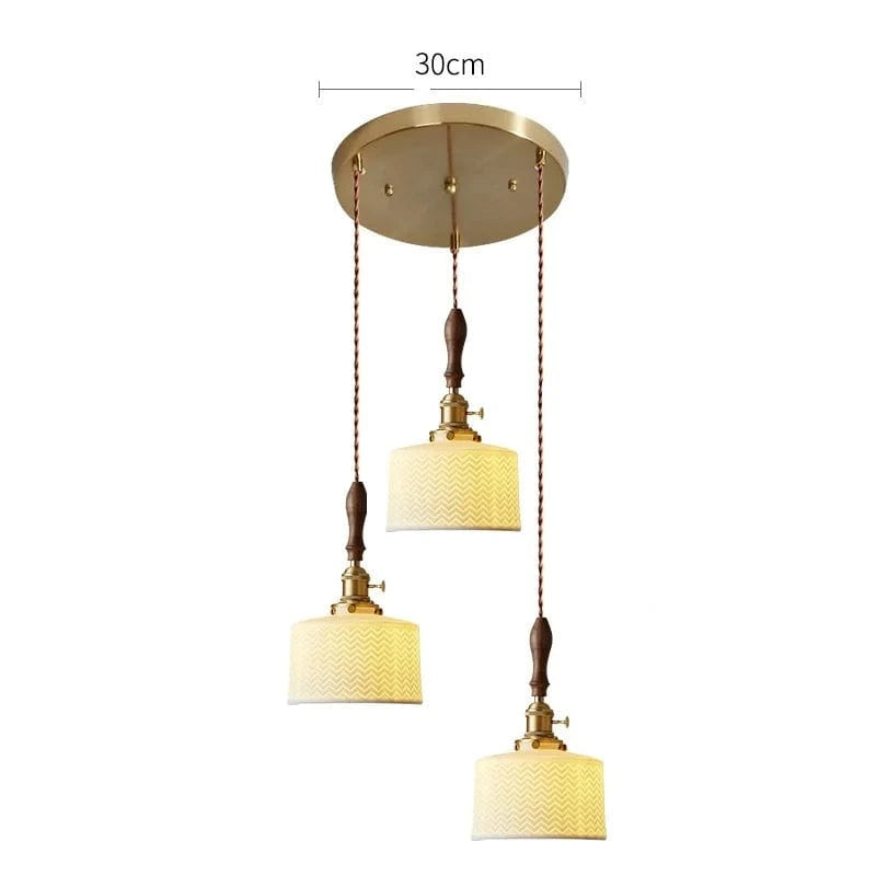 Suspension nordique en bois et céramique | Marco Lucetti Céramique 19 / 4W (MAX 100W)