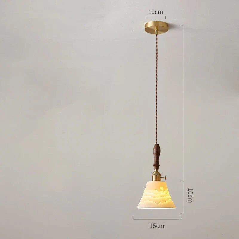 Suspension nordique en bois et céramique | Marco Lucetti Céramique 23 / 4W (MAX 100W)