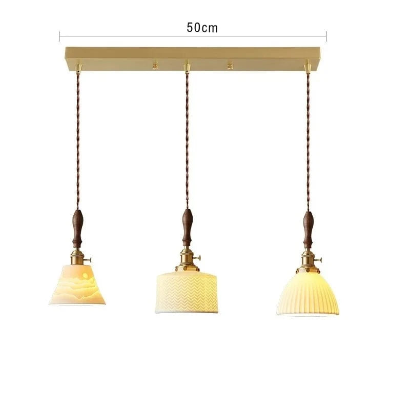 Suspension nordique en bois et céramique | Marco Lucetti Céramique 4 / 4W (MAX 100W)