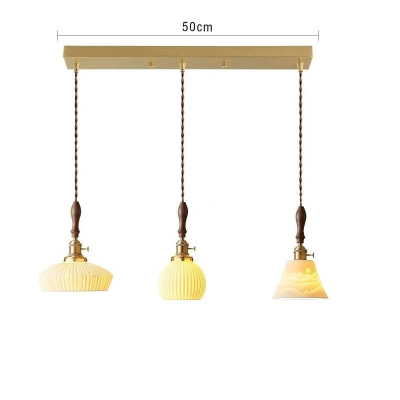 Suspension nordique en bois et céramique | Marco Lucetti Céramique 9 / 4W (MAX 100W)