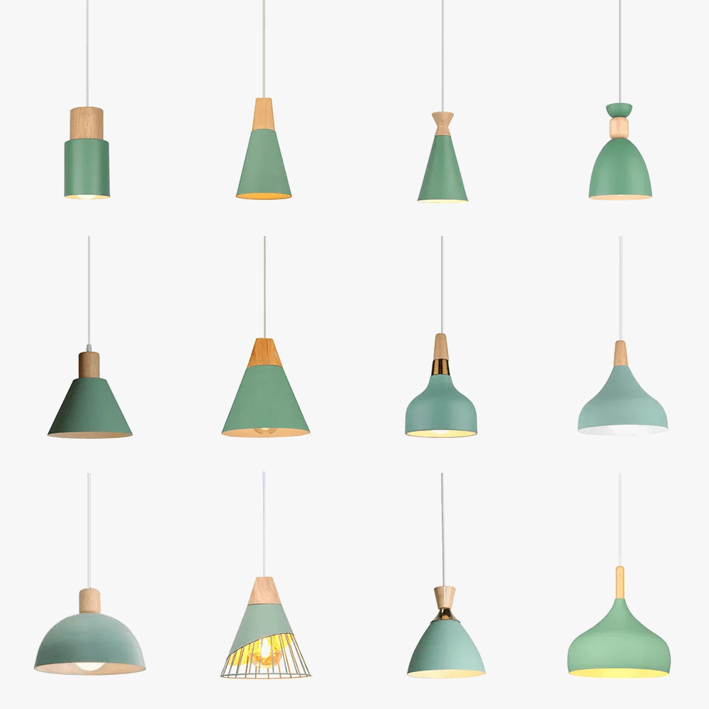 Suspension nordique en bois et métal - Vert éclatant | Marco Lucetti