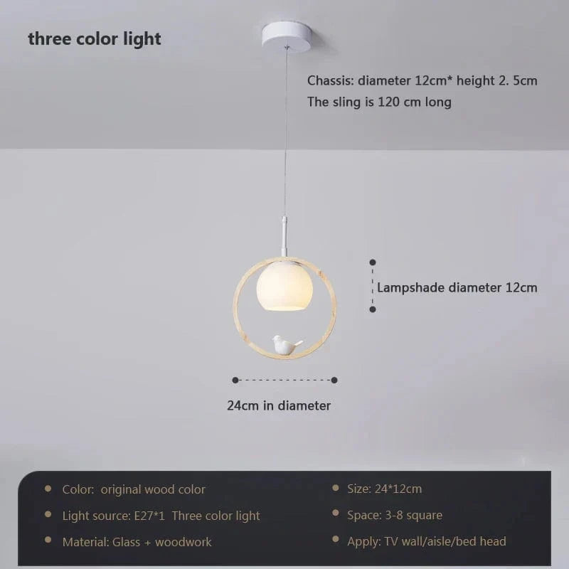 Suspension nordique en bois et verre | Marco Lucetti Style B / Blanc chaud