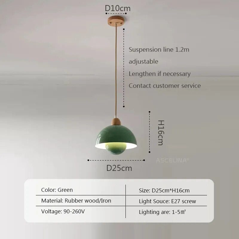 Suspension nordique en bois. | Marco Lucetti 1Vert / Lumière blanche