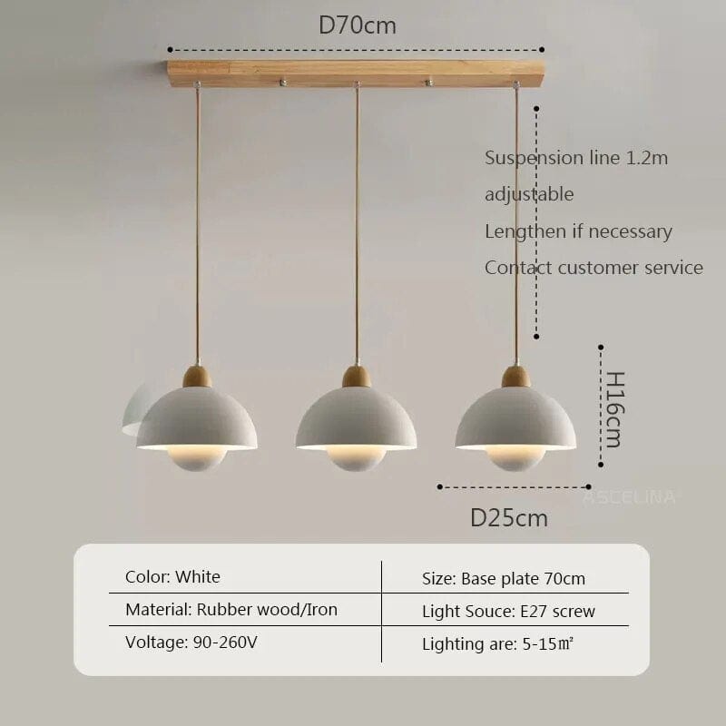 Suspension nordique en bois. | Marco Lucetti 3Blanc / Lumière blanche
