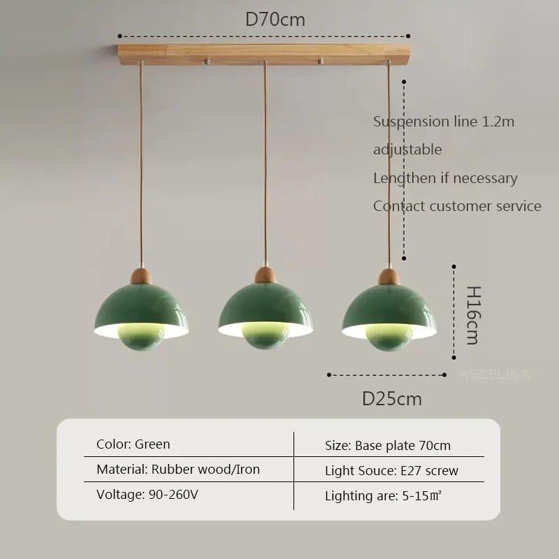 Suspension nordique en bois. | Marco Lucetti 3Vert / Lumière blanche