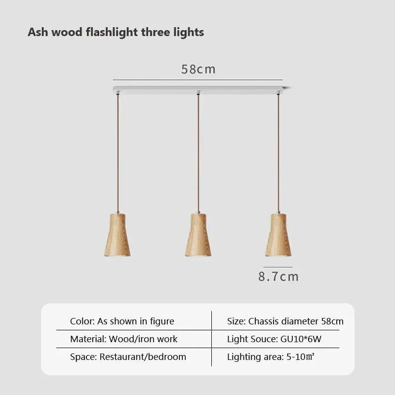 Suspension Nordique en Bois Massif de Luxe | Marco Lucetti Frêne WFTL / Blanc froid