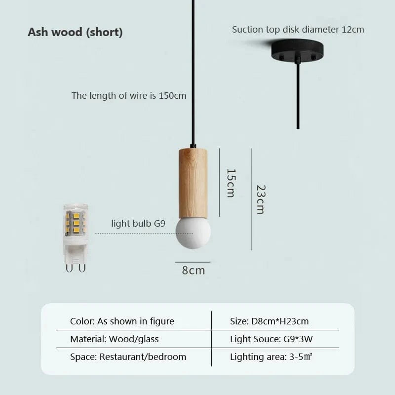 Suspension Nordique en Bois Massif de Luxe | Marco Lucetti Frêne WS / Blanc froid