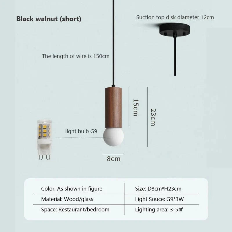 Suspension Nordique en Bois Massif de Luxe | Marco Lucetti Noir WS / Blanc froid