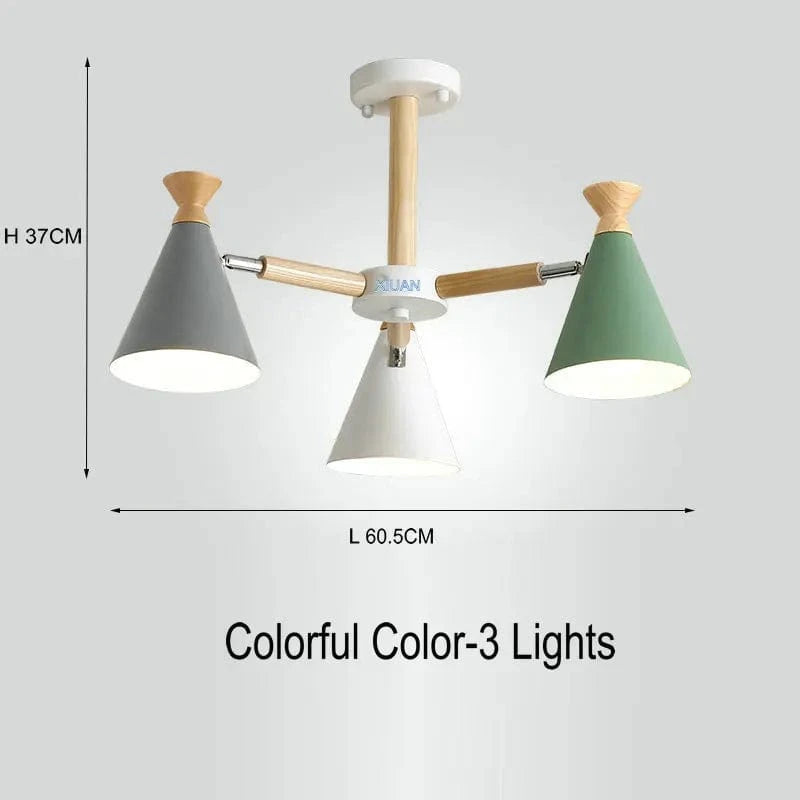 Suspension nordique en bois naturel | Marco Lucetti 3 lumières