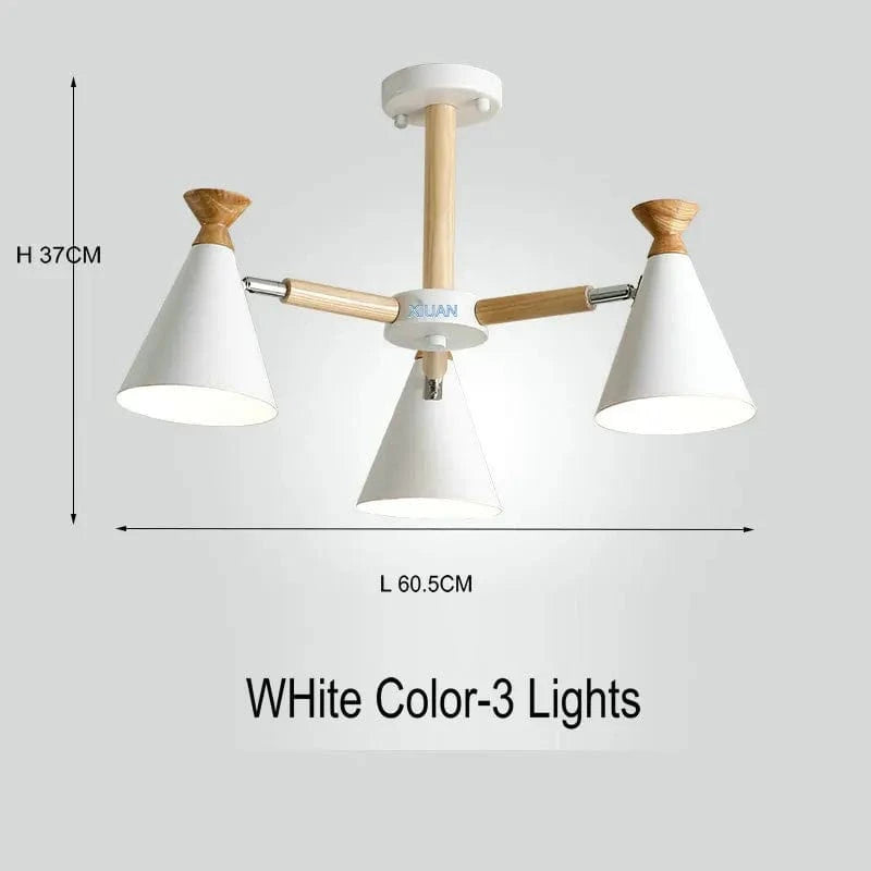 Suspension nordique en bois naturel | Marco Lucetti 3 lumières blanches