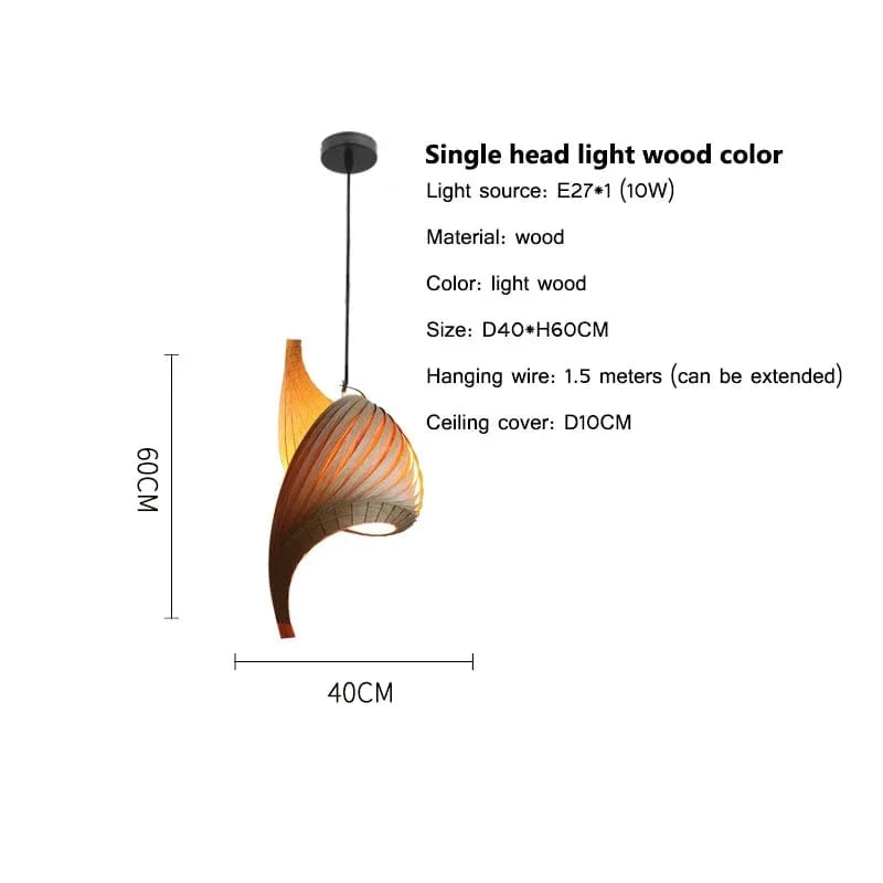 Suspension nordique en bois naturel | Marco Lucetti Sombre 1 / Blanc froid