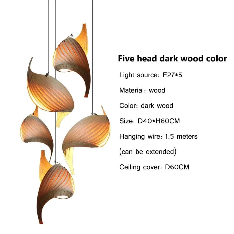 Suspension nordique en bois naturel | Marco Lucetti Sombre 5 / Blanc froid