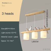 Suspension nordique en bois pour Table à manger - Style Unique | Marco Lucetti 3 têtes 21w blanc / Chine / Blanc chaud, pas de télécommande